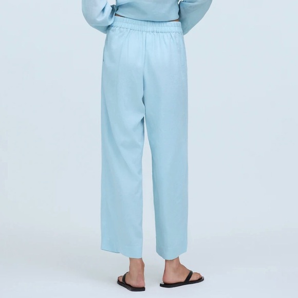 NWT Madewell Linen Blend Pull-On Straight Crop Pant - Picture 4 of 8